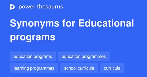 synonym for educational program.